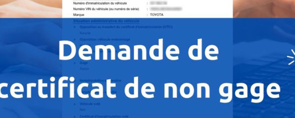 certificat de non-gage